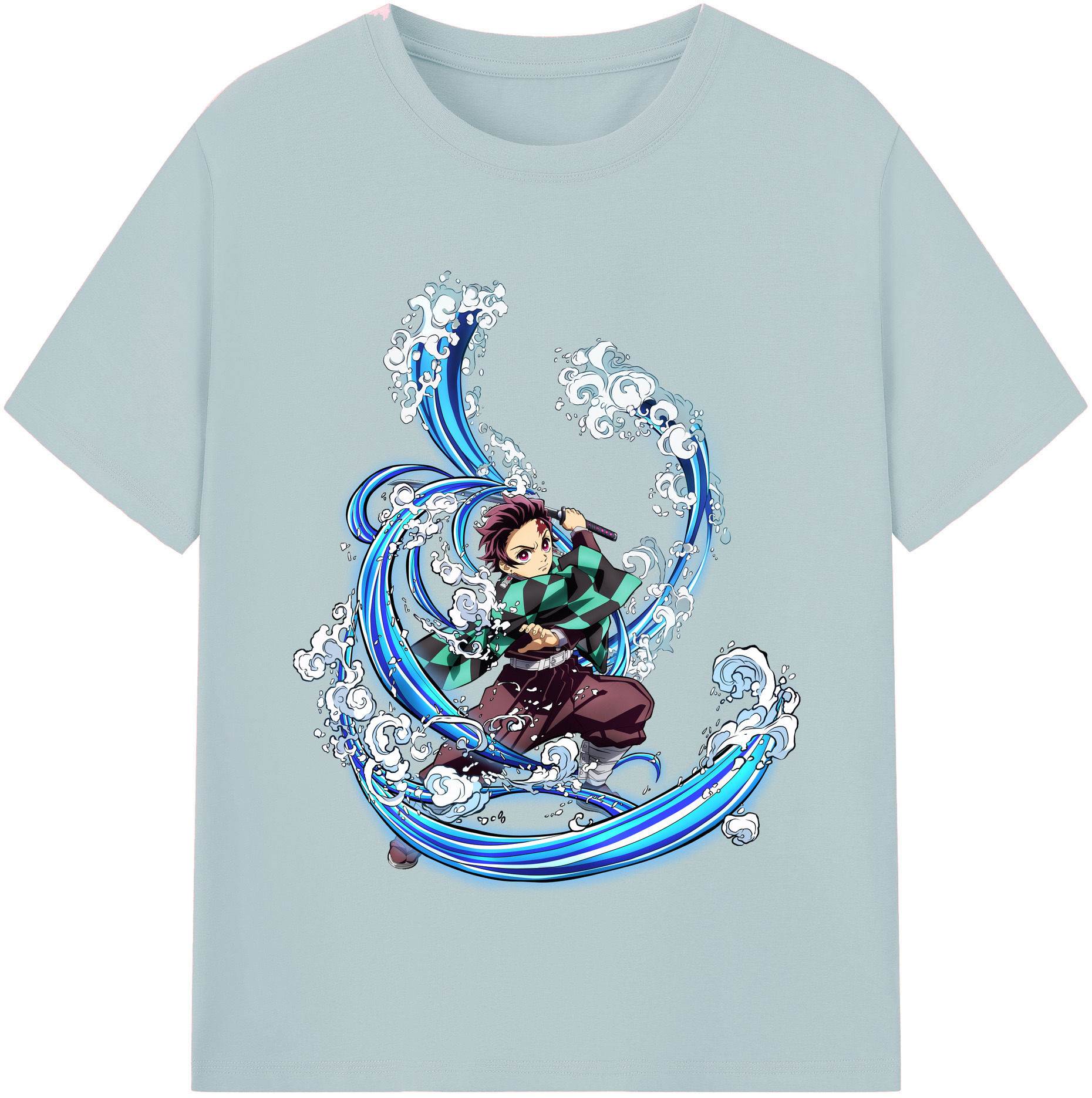 （画像用） 鬼滅の刃 竈門 炭治郎／かまど たんじろう Kamado Tanjirou 綿100％半袖Tシャツ（フロントプリント）